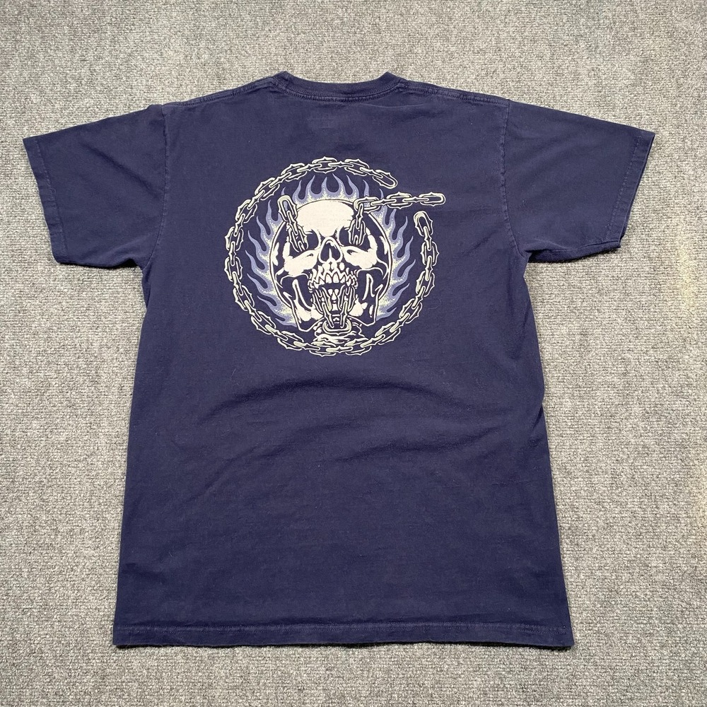 Vans Men's Skull‎ Chains Goth Grunge Y2K Skateboarding Graphic Navy T-Shirt M